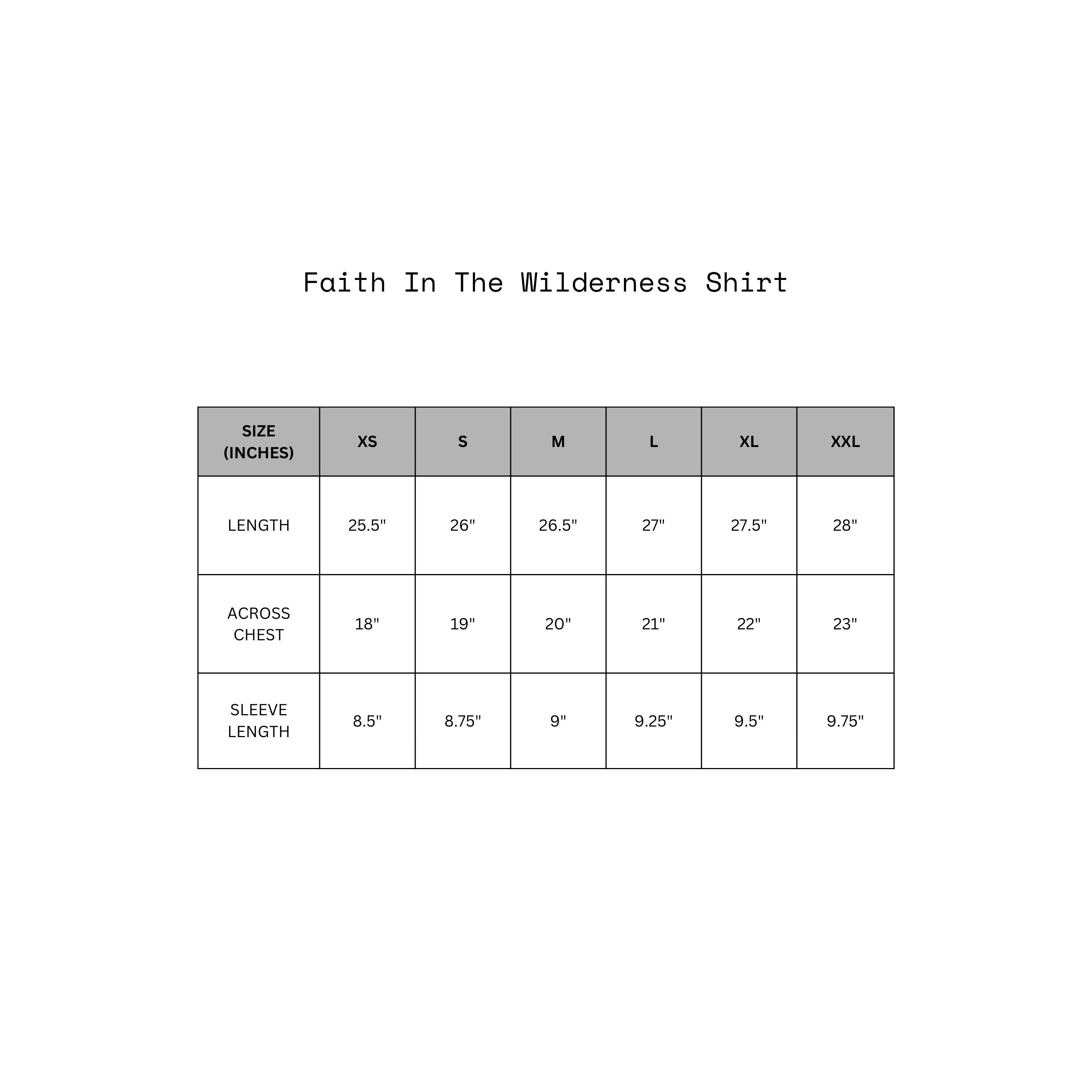 Faith in the Wilderness - Black Shirt